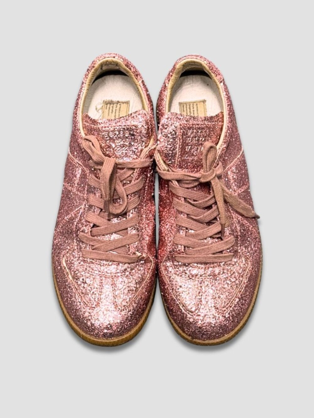 MAISON MARTIN MARGIELA GAT Pink Glitter Low Top Sneakers